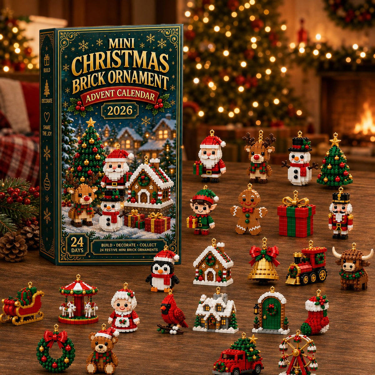 🎄 24-Day Christmas Ornament Advent Calendar | 24 Festive Buildable Decorations 🧱