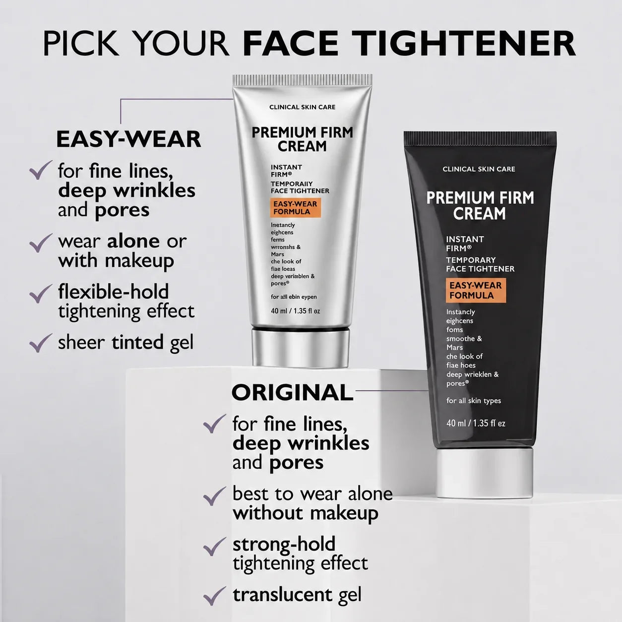 Instant Firming Temporary Face Tightener Easy-Wear Formula