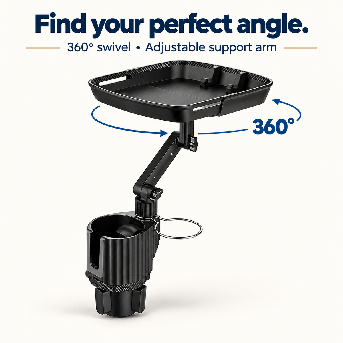 Universal 360° Swivel Car Cup Holder Tray