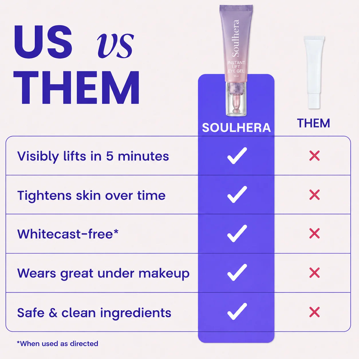Soulhera Eye Bag Instant Eraser, Tightens, Firms, & Blurs Wrinkles