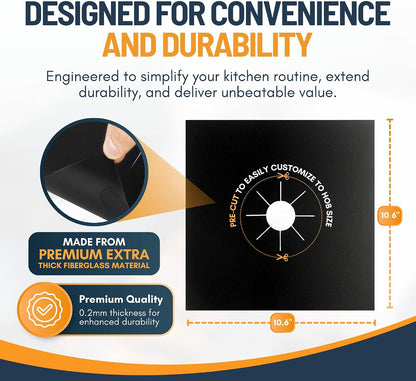 🥘Reusable Gas Stove Burner Liners — Keep Your Gas Stove Clean Without the Scrubbing