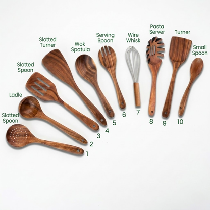 7-Piece Teak Wood Utensil Set | Naturally Better for Everyday Cooking