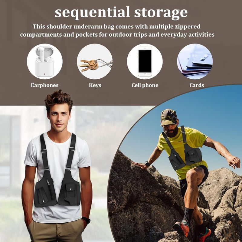 Stay Secure & Hands-Free With The Hidden Underarm Vest Bag