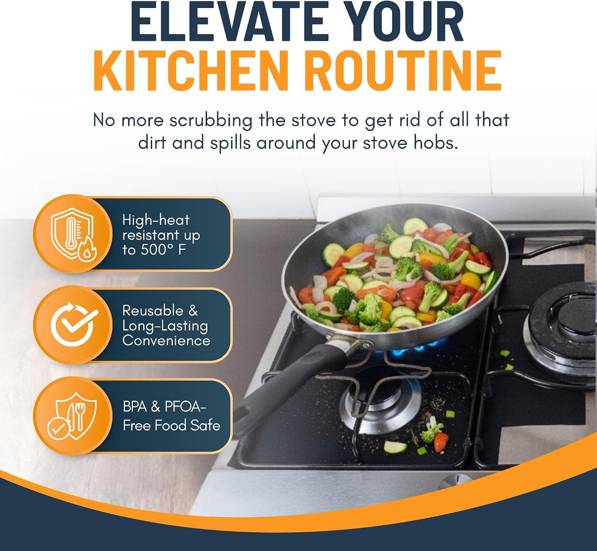 🥘Reusable Gas Stove Burner Liners — Keep Your Gas Stove Clean Without the Scrubbing