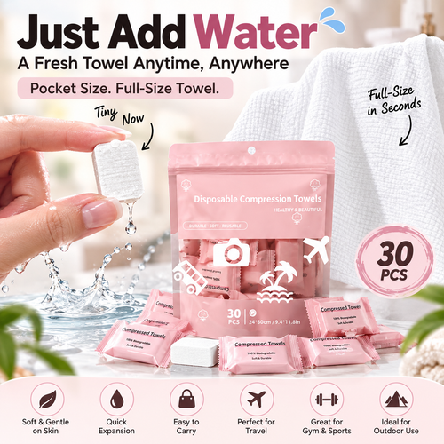 Disposable Compressed Towels – Soft, Absorbent & Travel-Friendly