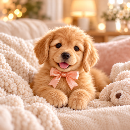 🎁Realistic Golden Retriever Puppy ✨ The Cutest Christmas Surprise