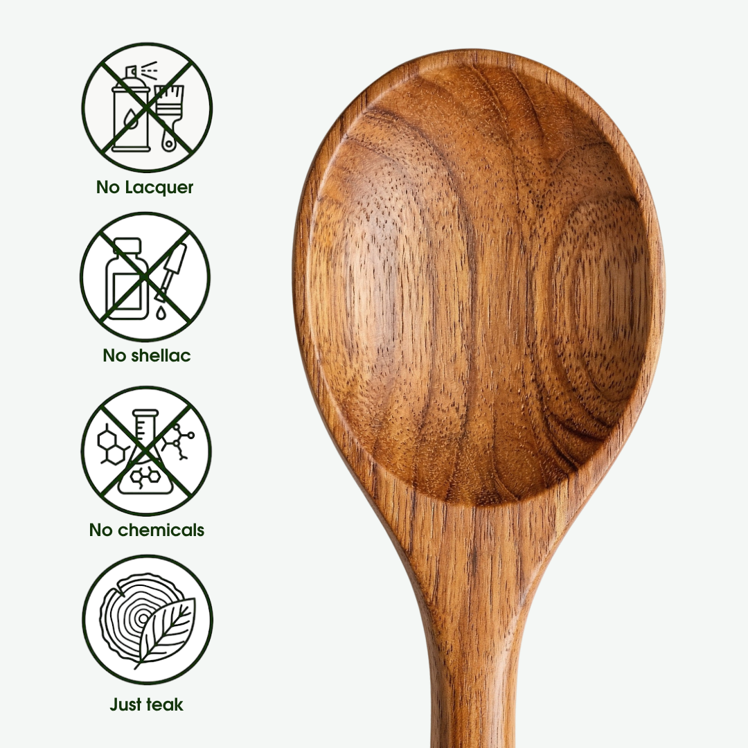 7-Piece Teak Wood Utensil Set | Naturally Better for Everyday Cooking