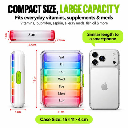 7-Day Jumbo Pill Organizer – Large Capacity Vitamin & Supplement Case