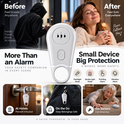 🔥50% OFF NOW! 🛡️130dB Personal Safety Alarm Keychain with Flashlight & Strobe Light