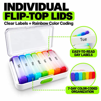 7-Day Jumbo Pill Organizer – Large Capacity Vitamin & Supplement Case