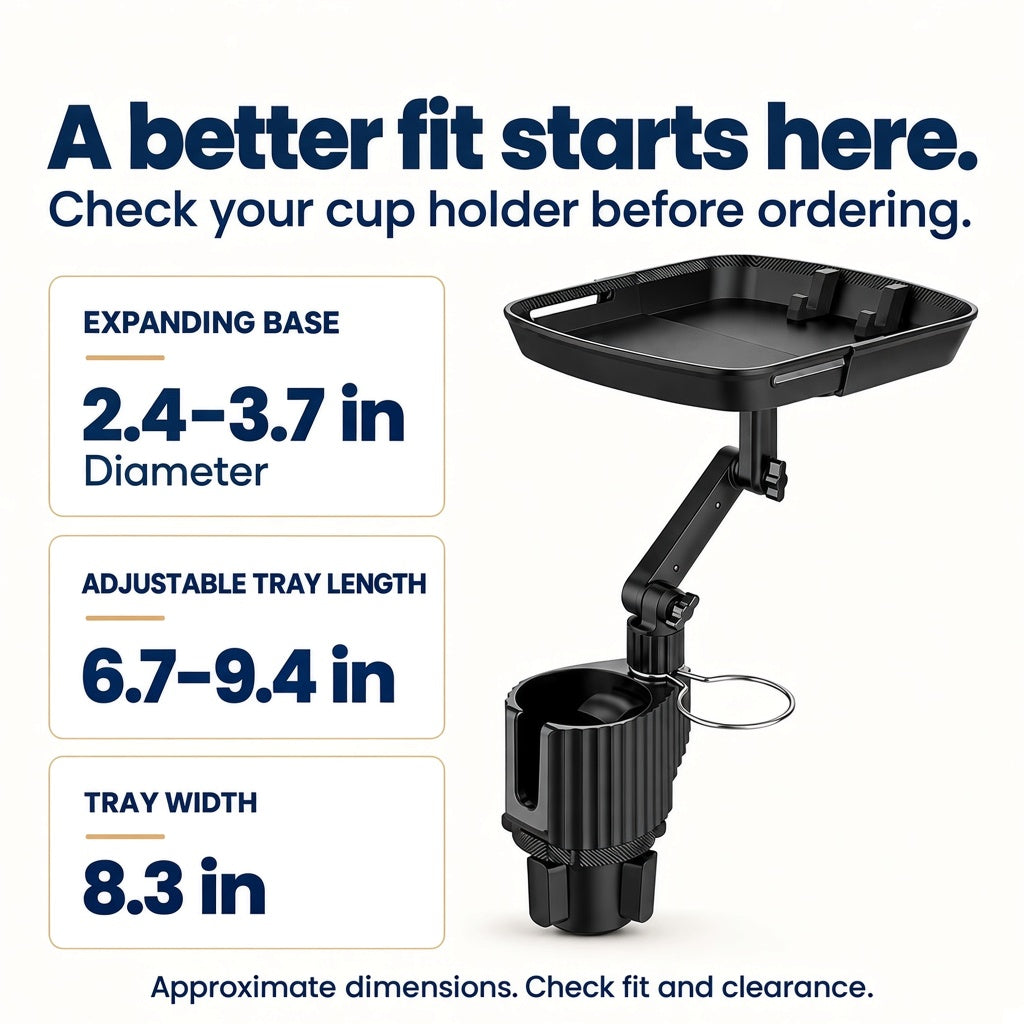 Universal 360° Swivel Car Cup Holder Tray
