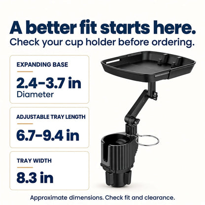 Universal 360° Swivel Car Cup Holder Tray