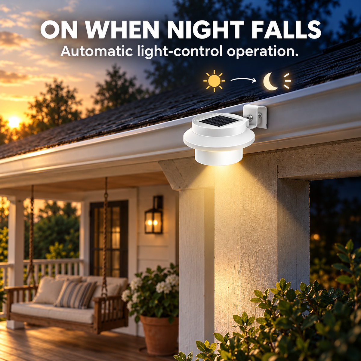 Solar Fence Lights Outdoor Waterproof, 3 LED Deck Lights for Garden Path