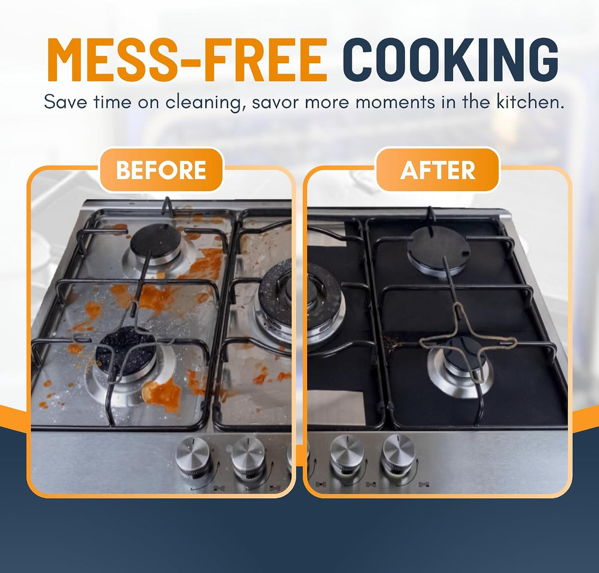 🥘Reusable Gas Stove Burner Liners — Keep Your Gas Stove Clean Without the Scrubbing