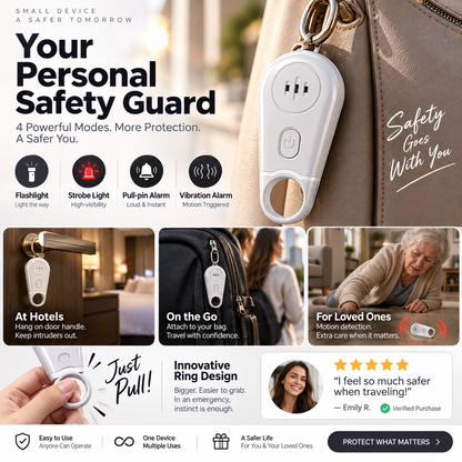 🔥50% OFF NOW! 🛡️130dB Personal Safety Alarm Keychain with Flashlight & Strobe Light