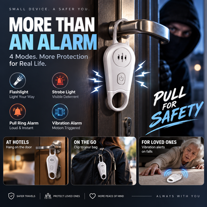 🔥50% OFF NOW! 🛡️130dB Personal Safety Alarm Keychain with Flashlight & Strobe Light
