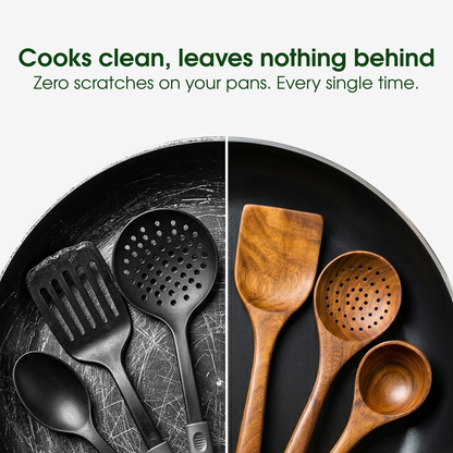 7-Piece Teak Wood Utensil Set | Naturally Better for Everyday Cooking