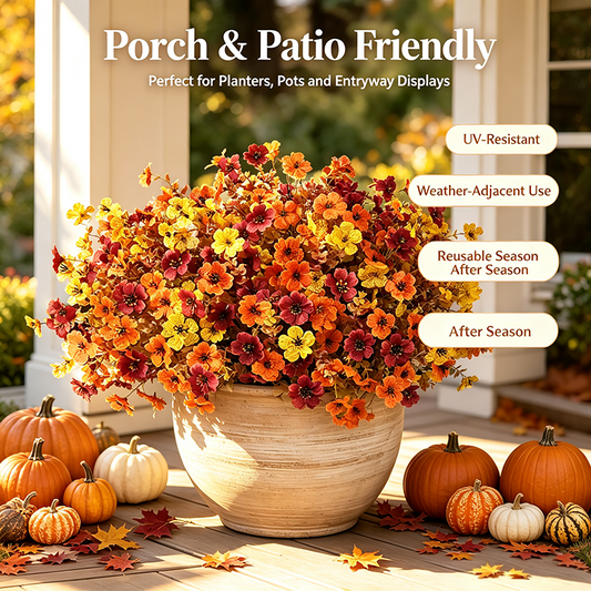 🍂🌸 Halloween Fall UV Resistant Artificial Colorful Fake Flowers