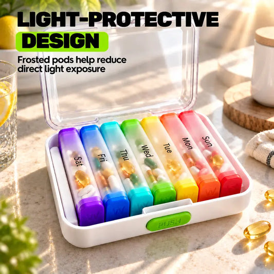 7-Day Jumbo Pill Organizer – Large Capacity Vitamin & Supplement Case