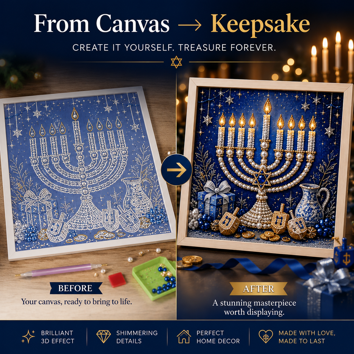 DIY Hanukkah Pearl Art Kit – Create Festive Handmade Decorations