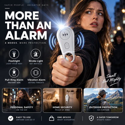 🔥50% OFF NOW! 🛡️130dB Personal Safety Alarm Keychain with Flashlight & Strobe Light