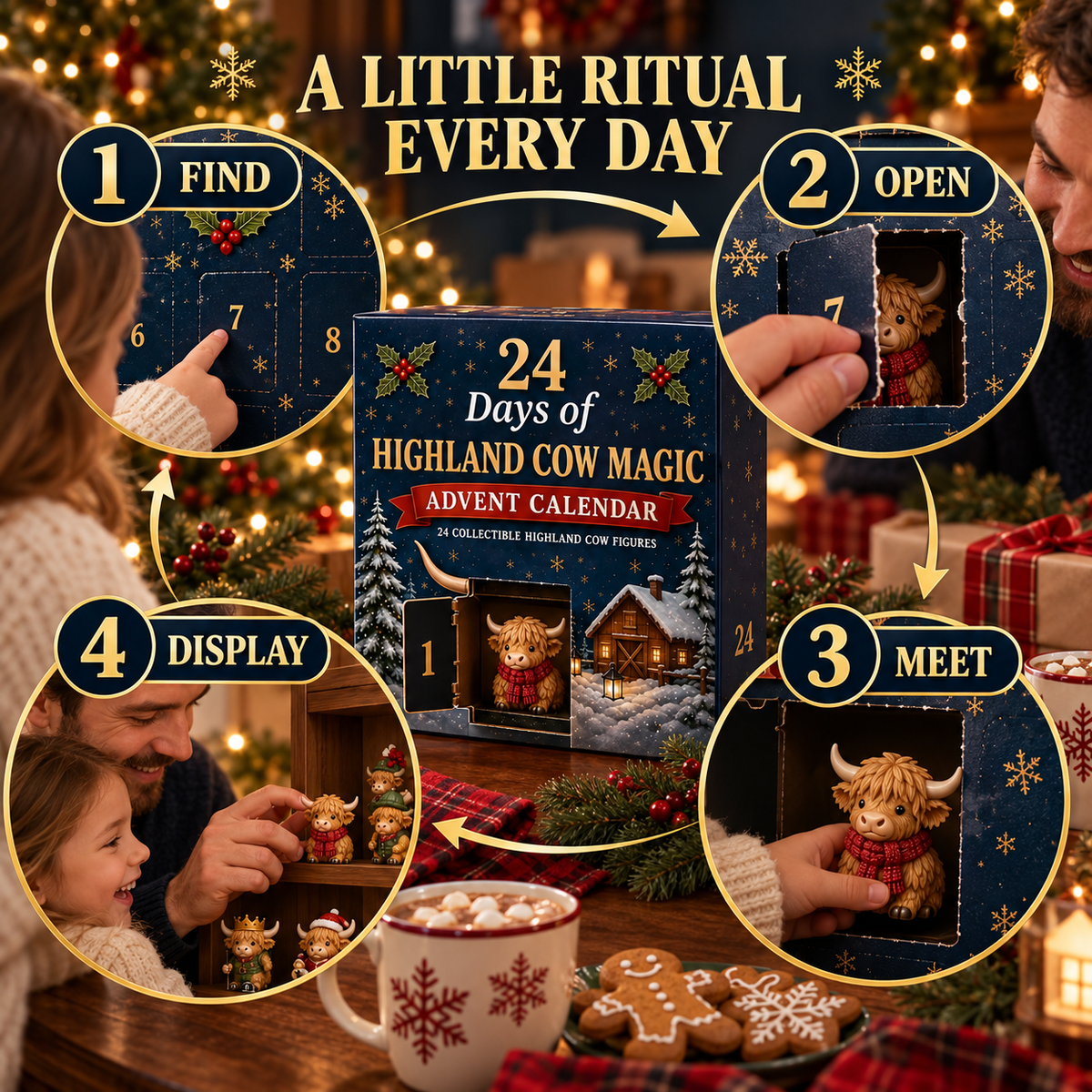 🎄 Highland Cow Christmas Advent Calendar | 24 Days of Festive Surprises