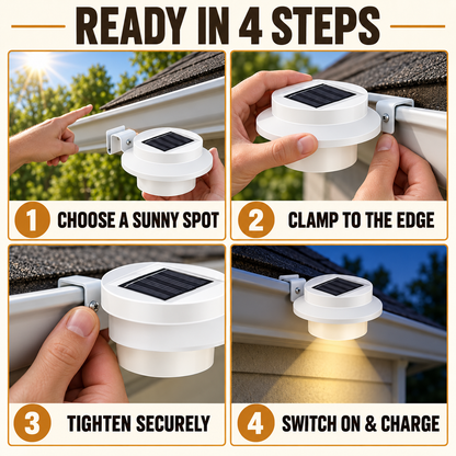 Solar Fence Lights Outdoor Waterproof, 3 LED Deck Lights for Garden Path