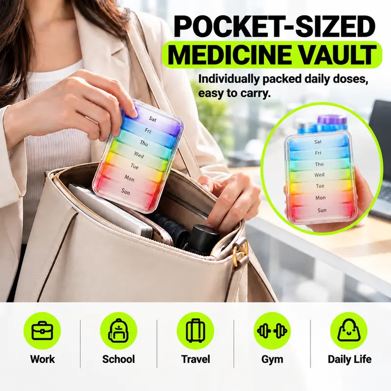 7-Day Jumbo Pill Organizer – Large Capacity Vitamin & Supplement Case
