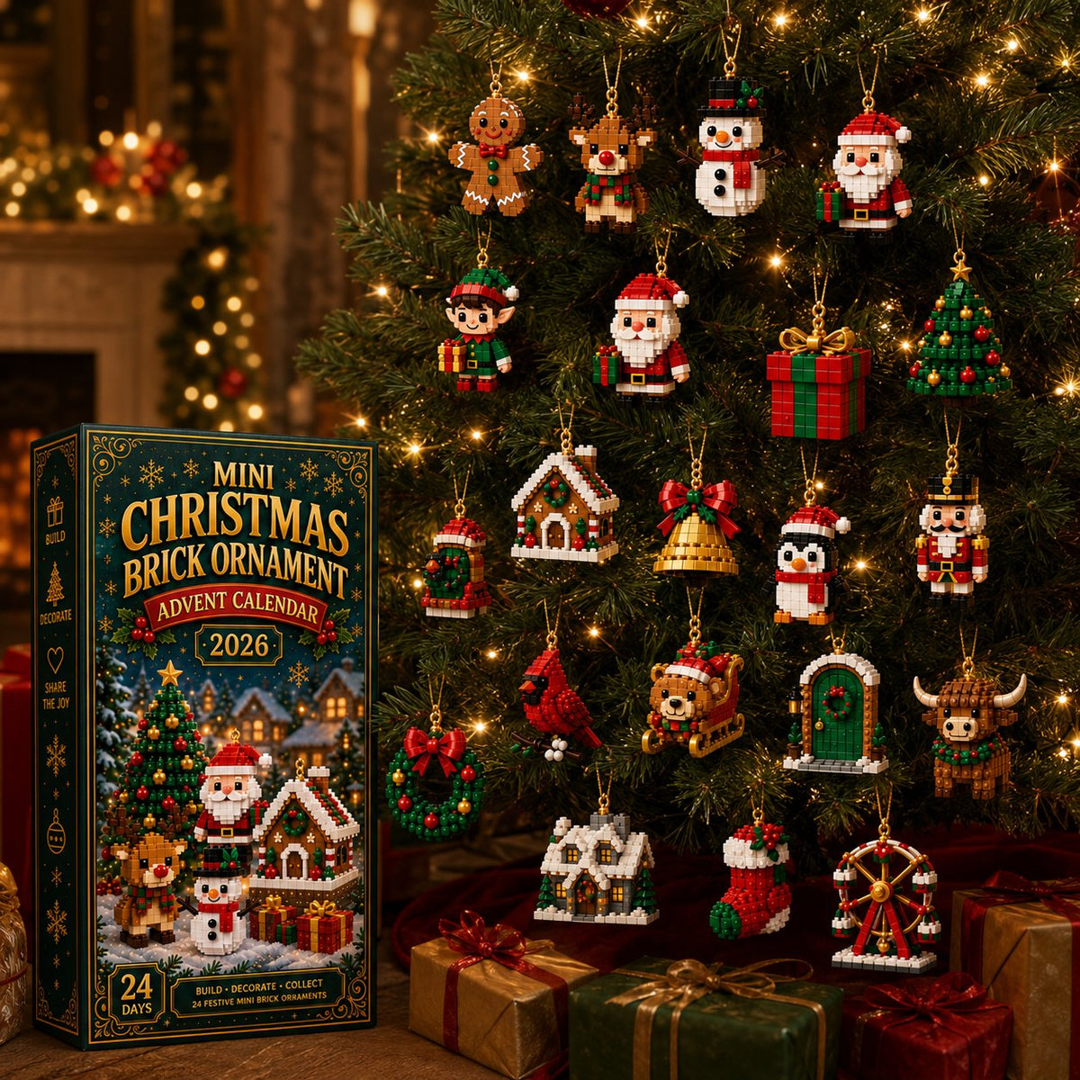 🎄 24-Day Christmas Ornament Advent Calendar | 24 Festive Buildable Decorations 🧱