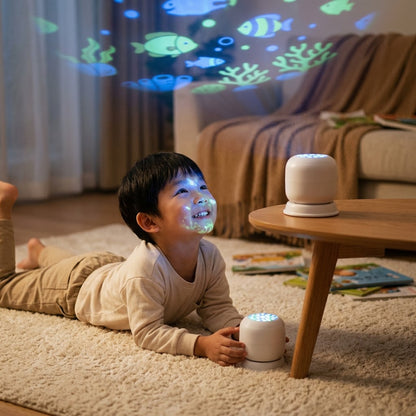 Dynamic rotating LED light projector - Transform Any Room Into a Mesmerizing Ocean Escape