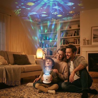 Dynamic rotating LED light projector - Transform Any Room Into a Mesmerizing Ocean Escape