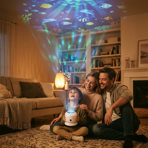 Dynamic rotating LED light projector - Transform Any Room Into a Mesmerizing Ocean Escape