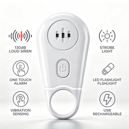 🔥50% OFF NOW! 🛡️130dB Personal Safety Alarm Keychain with Flashlight & Strobe Light