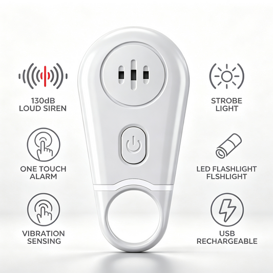 🔥50% OFF NOW! 🛡️130dB Personal Safety Alarm Keychain with Flashlight & Strobe Light