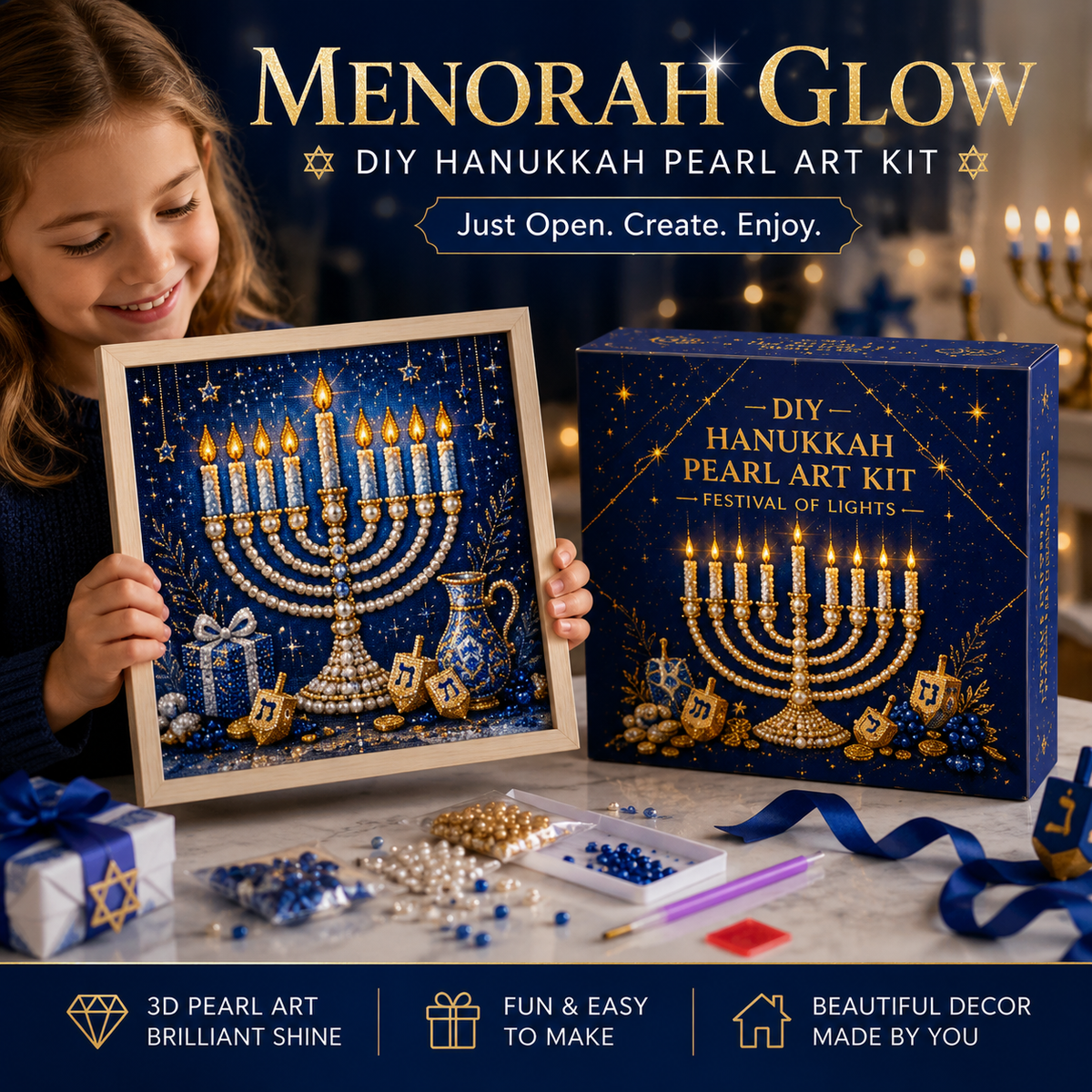 DIY Hanukkah Pearl Art Kit – Create Festive Handmade Decorations