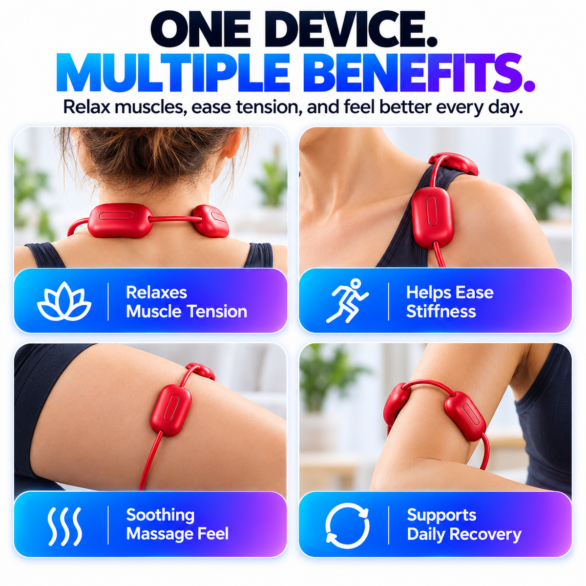 🔥 Portable Neck Massager with Heat – Lightweight Comfort Anytime, Anywhere