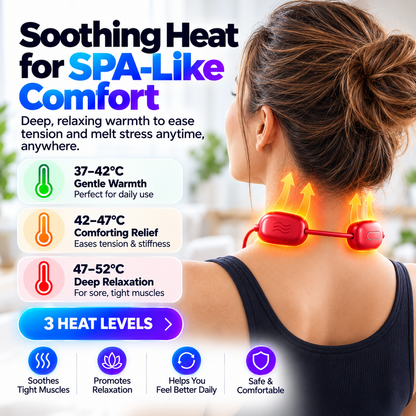 🔥 Portable Neck Massager with Heat – Lightweight Comfort Anytime, Anywhere