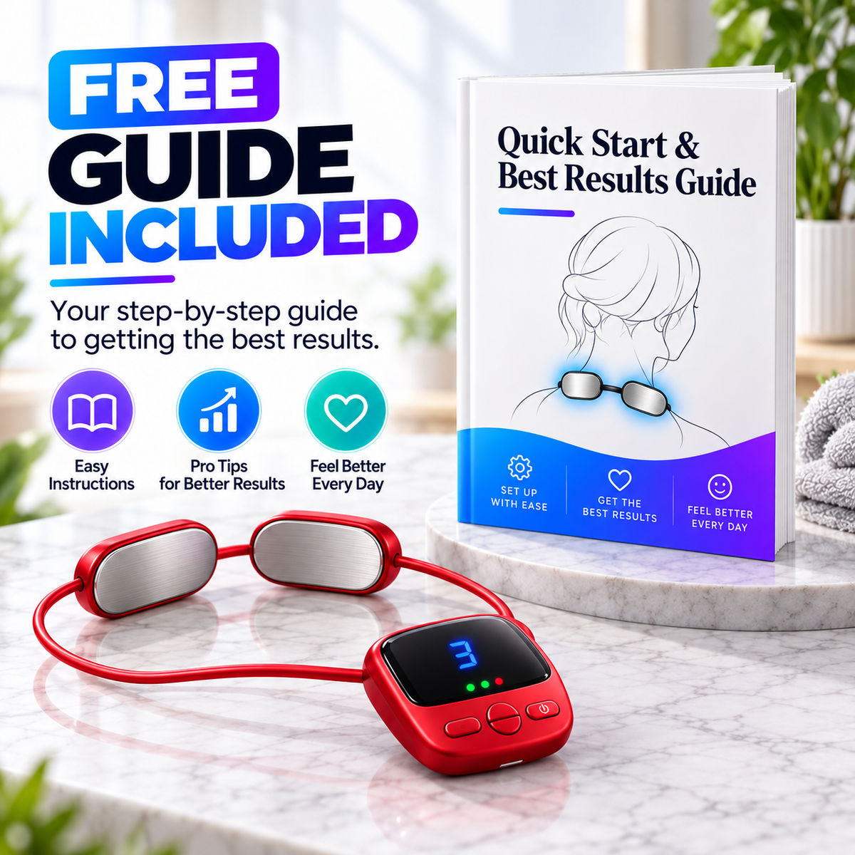 🔥 Portable Neck Massager with Heat – Lightweight Comfort Anytime, Anywhere