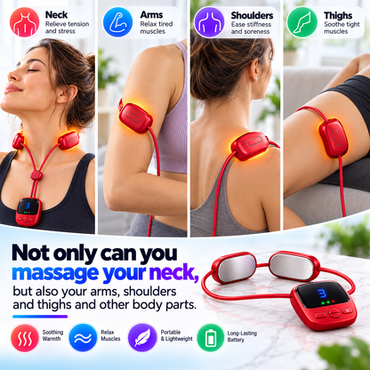 🔥 Portable Neck Massager with Heat – Lightweight Comfort Anytime, Anywhere