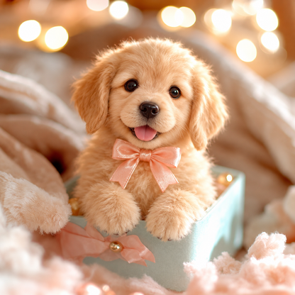 🎁Realistic Golden Retriever Puppy ✨ The Cutest Christmas Surprise