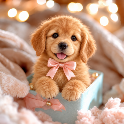🎁Realistic Golden Retriever Puppy ✨ The Cutest Christmas Surprise