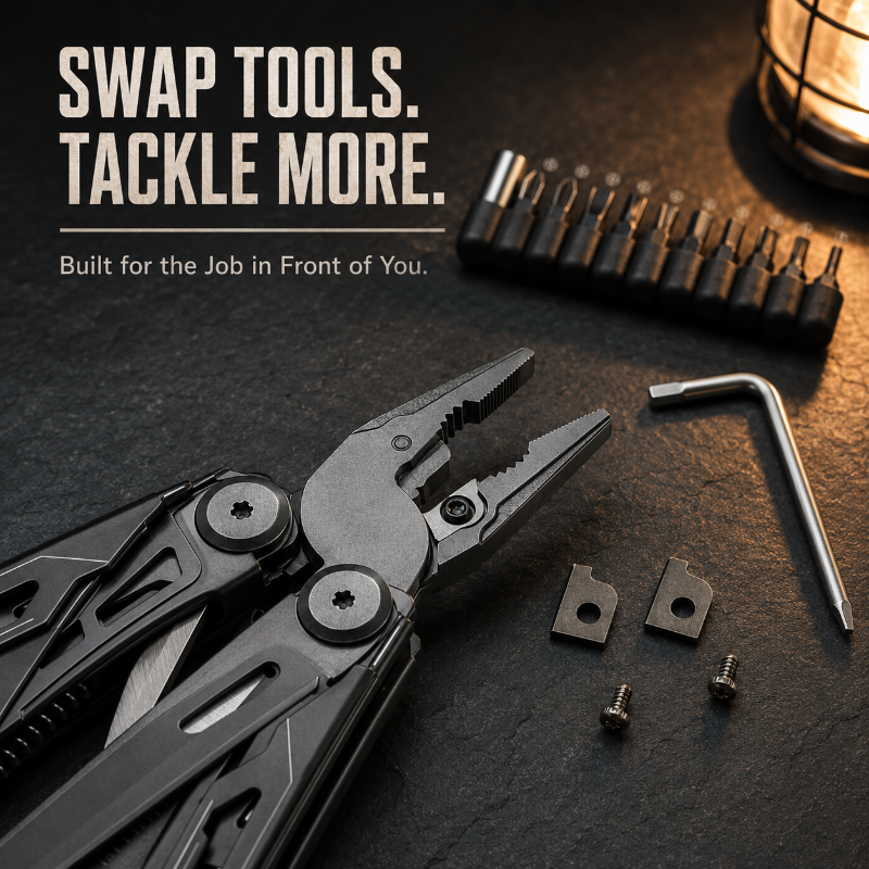 28-in-1 Multitool with Large Scissors | Compact Outdoor Tool for Camping & Repairs