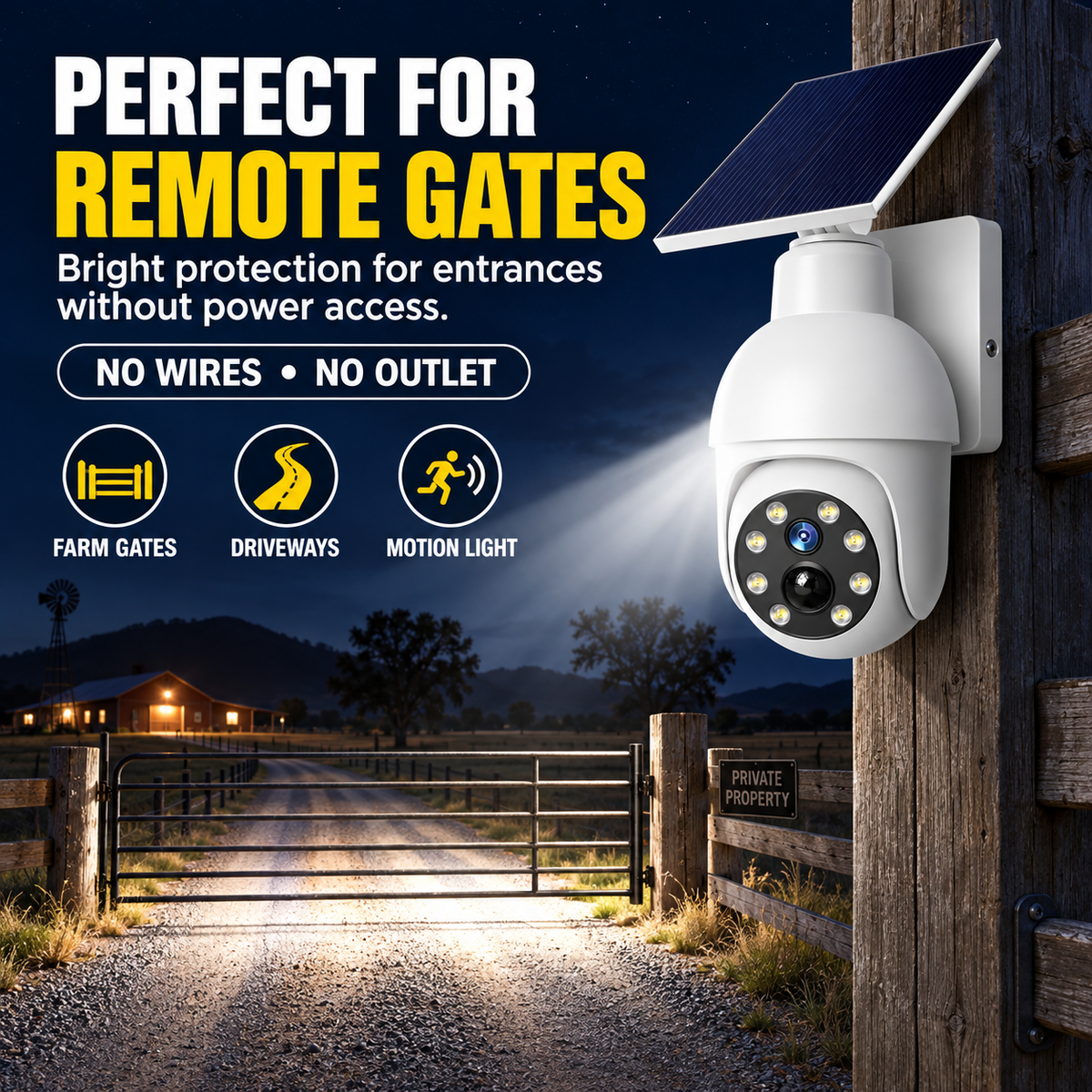 🔥Solar-Powered Simulated Surveillance Camera Street Light