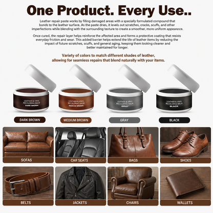 Leather Repair Paste - Make Worn Leather Look Like New Again