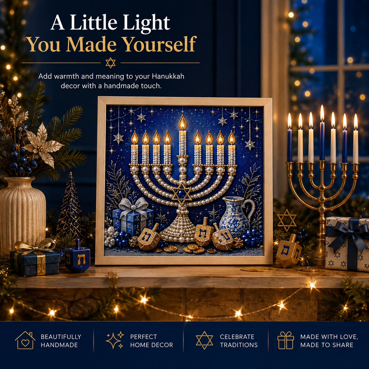 DIY Hanukkah Pearl Art Kit – Create Festive Handmade Decorations