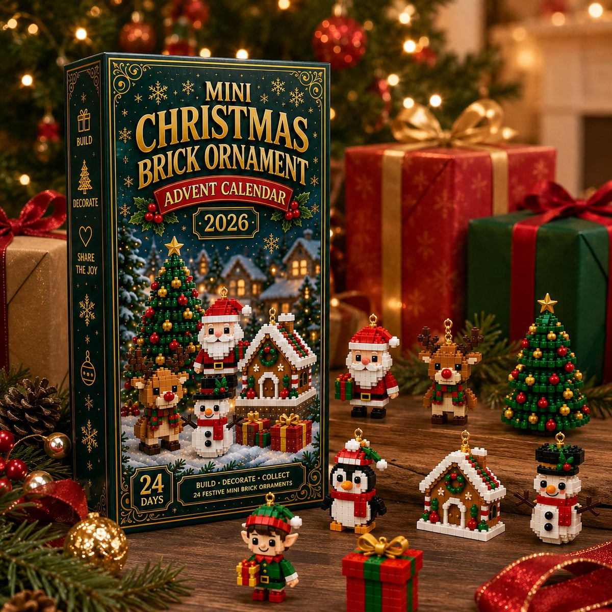 🎄 24-Day Christmas Ornament Advent Calendar | 24 Festive Buildable Decorations 🧱
