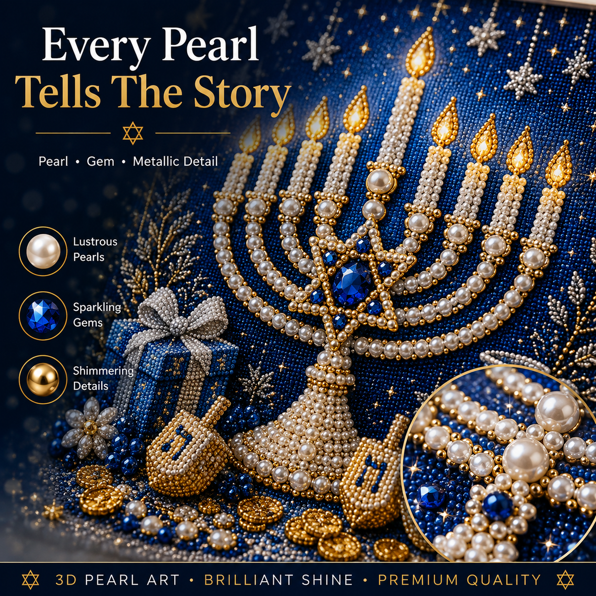 DIY Hanukkah Pearl Art Kit – Create Festive Handmade Decorations