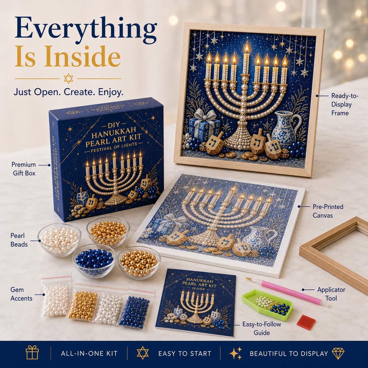 DIY Hanukkah Pearl Art Kit – Create Festive Handmade Decorations
