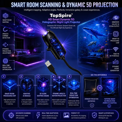 TOPSPIRE® HD Smart Dynamic 5D Holographic Night Light Projector
