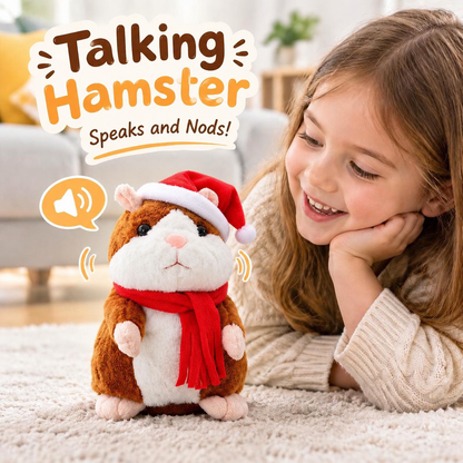 🐹 Talking Hamster Plush – repeats whatever you say, auto head-shaking, hilarious fun for kids & adults.🎁